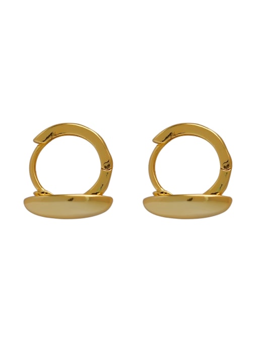 HYACINTH Brass Geometric Minimalist Huggie Earring 2