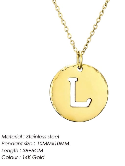 L 14 K gold Stainless steel Letter Minimalist Necklace