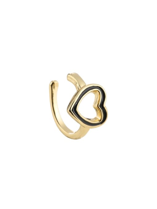 40704 Brass Enamel Heart Minimalist Single Ear clip (Single Only One)