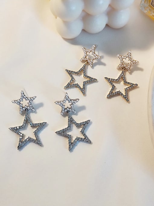 HYACINTH Copper Cubic Zirconia Star Dainty Drop Trend Korean Fashion Earring 2
