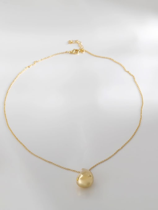 HYACINTH Brass Water Drop Minimalist Necklace 1