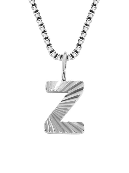 Z stainless steel color Stainless steel Letter Minimalist Necklace