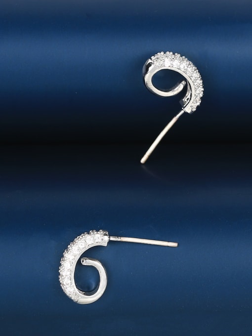OUOU Brass Cubic Zirconia Snake Luxury Earring 2