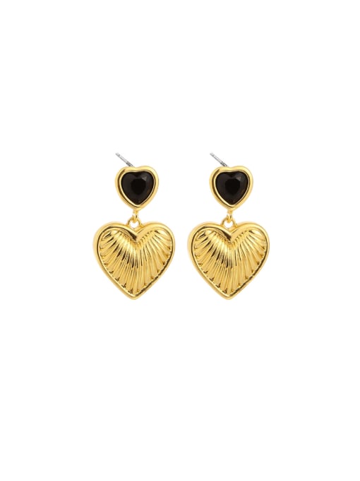 Five Color Brass Heart Vintage Drop Earring