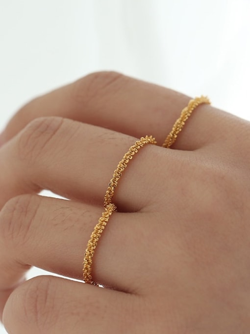 Five Color Brass Geometric Minimalist  chain Band Ring 1