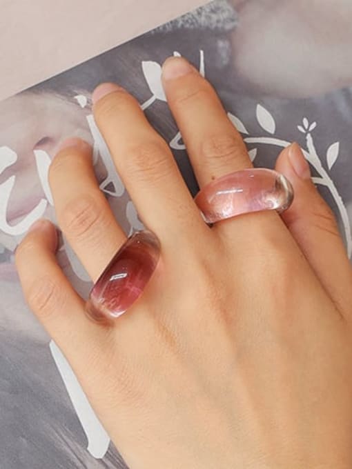 Five Color Hand  Glass Clear Geometric Minimalist Band Ring 3