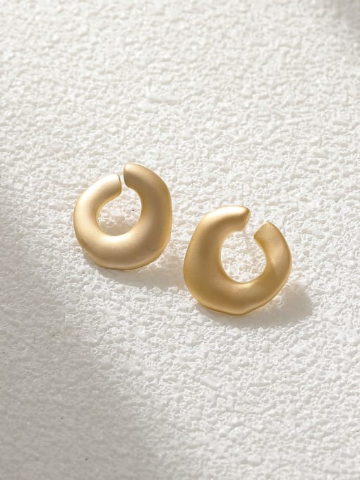 Dumb gold Brass Enamel Geometric Minimalist Stud Earring