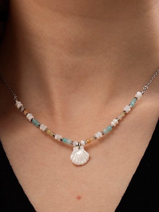 ACCA Brass Natural Stone Star Hip Hop Necklace 1