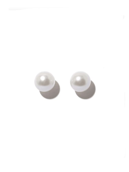 Imitation pearl earrings Brass Imitation Pearl Round Minimalist Stud Earring