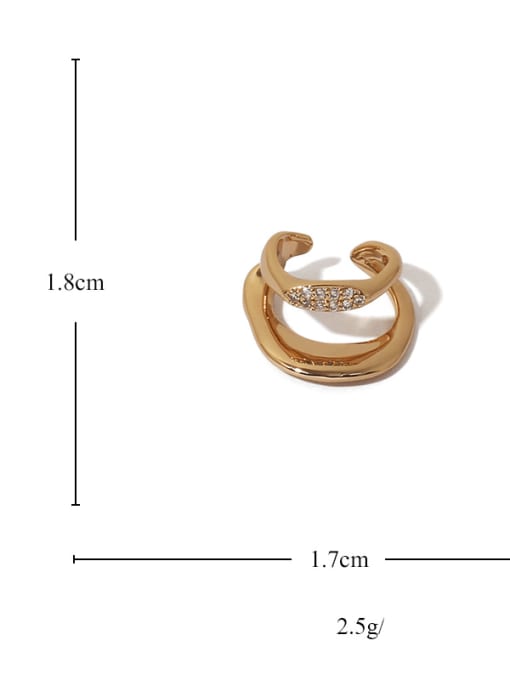 ACCA Brass Rhinestone Geometric Vintage Clip Earring 3