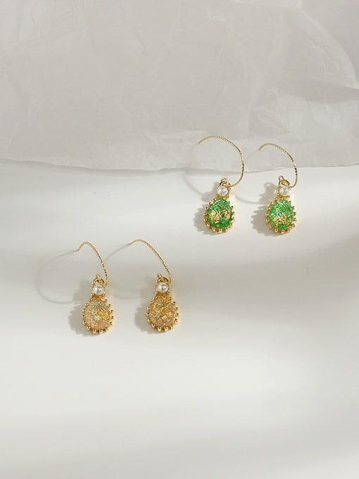 HYACINTH Copper Opal Water Drop Dainty Hook Trend Korean Fashion Earring 1