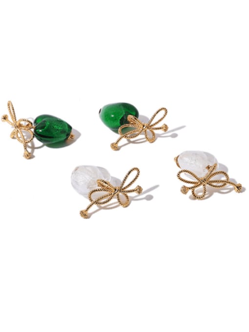 Five Color Brass Imitation Pearl Irregular Vintage Drop Earring 3