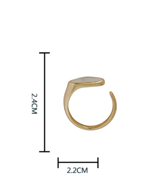 HYACINTH Brass Shell Geometric Minimalist Band Ring 3