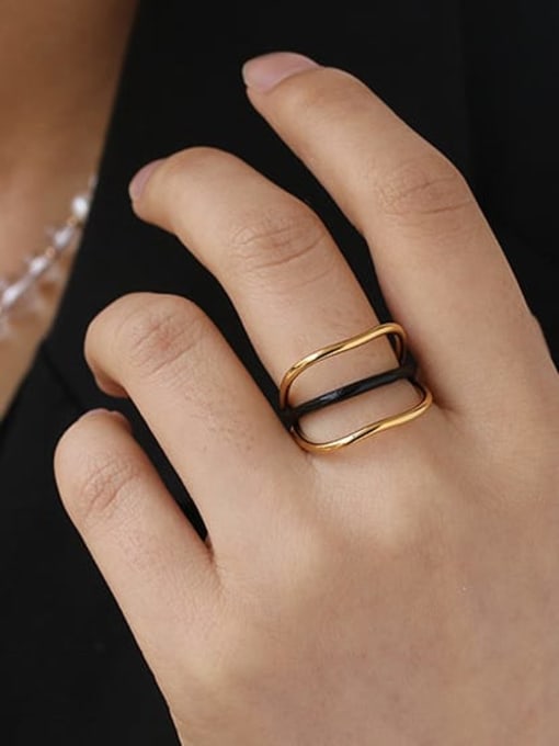 ACCA Brass Geometric Vintage Stackable Ring 3