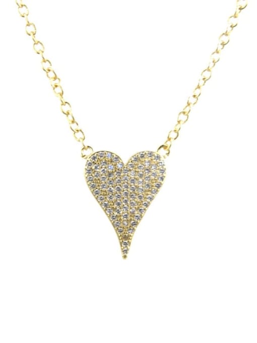 renchi Brass Cubic Zirconia Heart Dainty Necklace 0