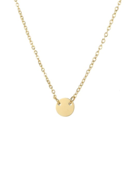 gold(Without engraved) Stainless steel Locket Minimalist Initials 6mm 6mm Necklace
