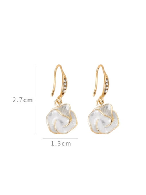 YOUH Brass Enamel Flower Minimalist Hook Earring 3