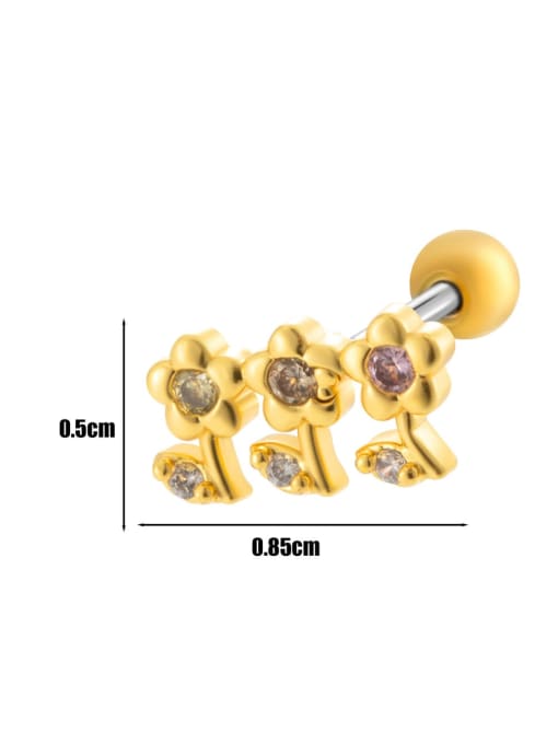 5  # Gold--Single Brass Cubic Zirconia Bowknot Minimalist Single Earring