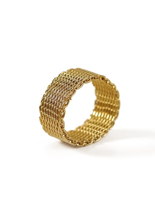 ACCA Brass Geometric Vintage Band Ring 3