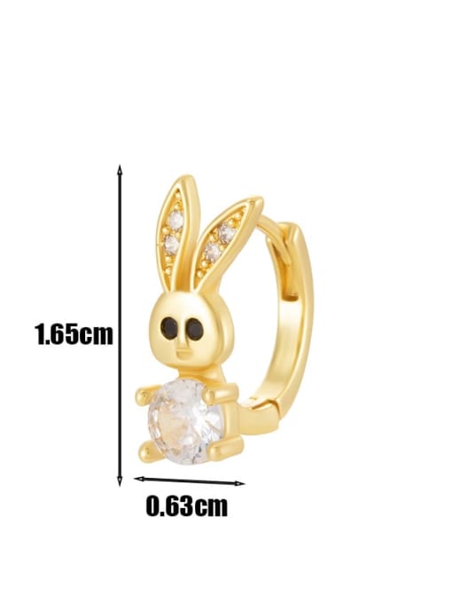 10 # Golden -- Single Brass Cubic Zirconia Animal Trend Single Earring