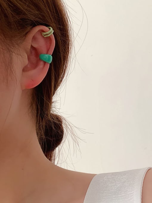 Cyan green Resin Geometric Trend Design French Resin Ear Cuffs Earring