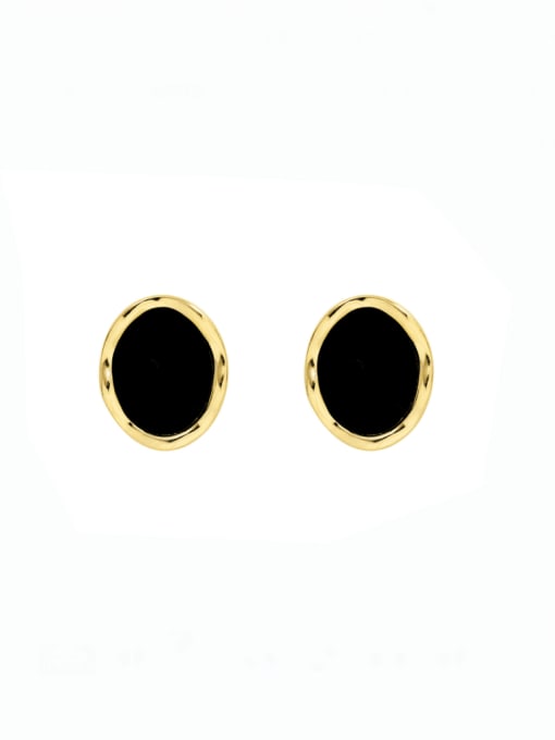 14k Gold Zinc Alloy Resin Geometric Minimalist Stud Earring