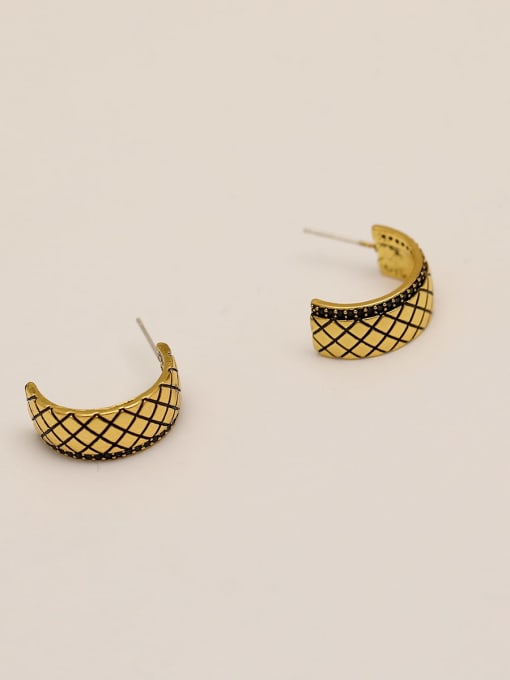 HYACINTH Brass Geometric Vintage Stud Trend Korean Fashion Earring 2