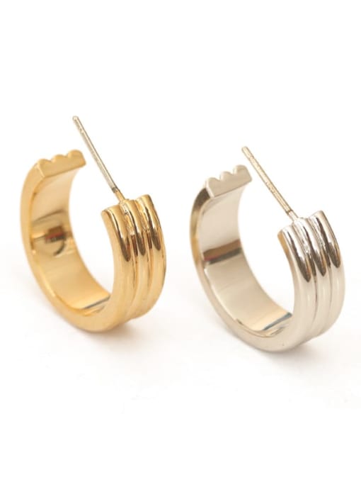 ACCA Brass Smooth Geometric Vintage Stud Earring 3