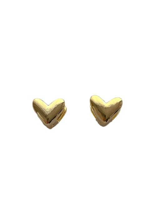 ZRUI Brass Heart Trend Huggie Earring 0