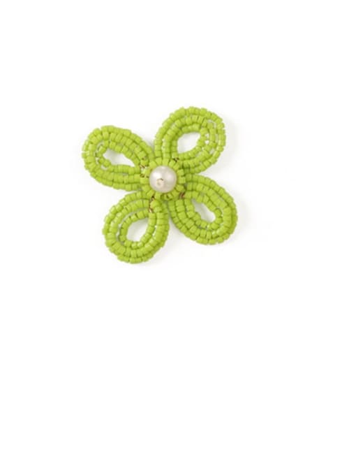 Cyan Earrings Alloy Enamel Flower Minimalist Stud Earring