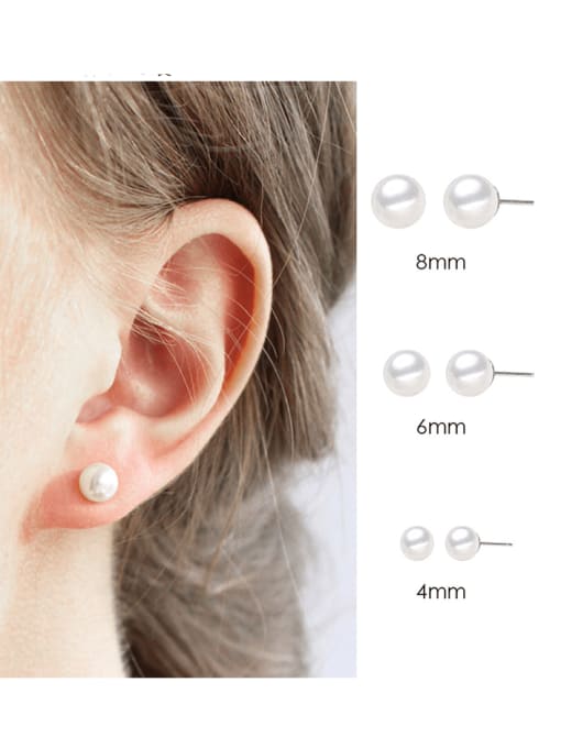 Desoto Stainless steel Imitation Pearl Geometric Minimalist Stud Earring 1