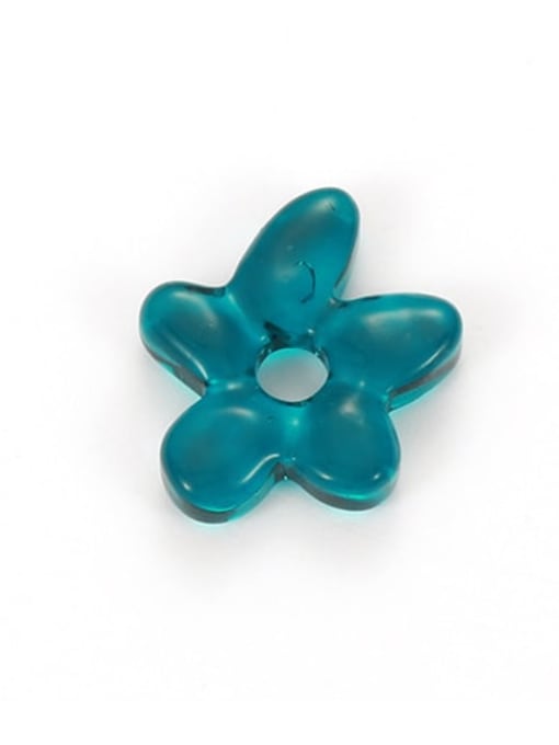 Blue flowers Hand Glass Flower Stone Minimalist Pendant