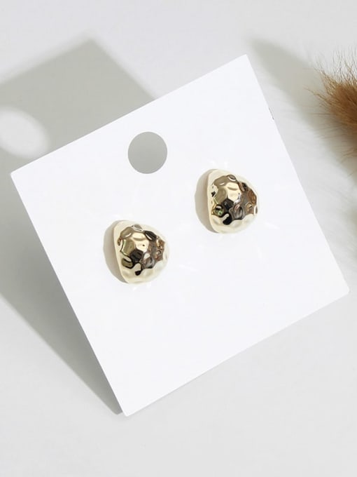 HYACINTH Copper Smooth Geometric Minimalist Stud Trend Korean Fashion Earring 1