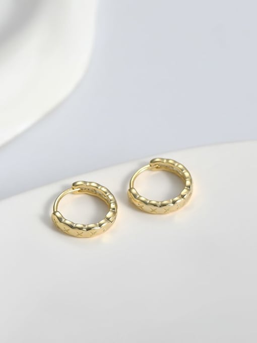 Gold ed67829 Brass Geometric Minimalist Hoop Earring