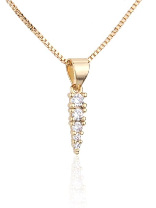 renchi Brass Cubic Zirconia Minimalist Triangle Earring and Necklace Set 3