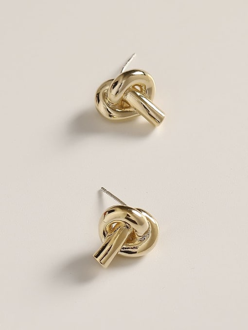 HYACINTH Brass Knot Minimalist Stud Trend Korean Fashion Earring 2