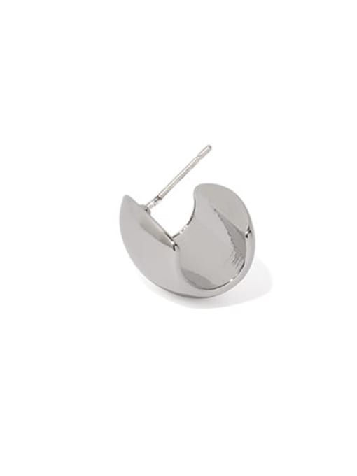 ACCA Brass Irregular Vintage  Smooth curved Stud Earring (single)