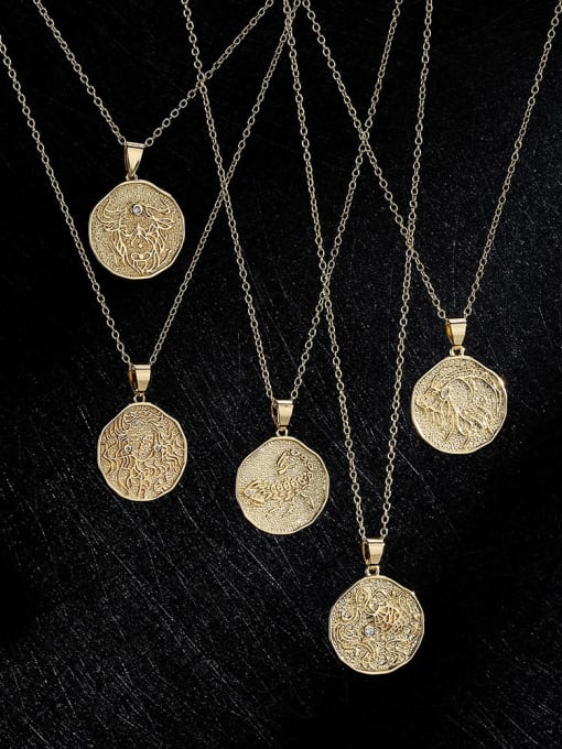 AOG Brass Constellation Vintage Round Pendant Necklace 3