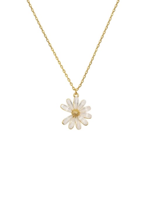 HYACINTH Brass Shell Flower Minimalist Trend Korean Fashion Necklace 0