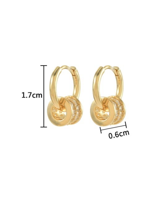 YOUH Brass Cubic Zirconia Geometric Minimalist Huggie Earring 3
