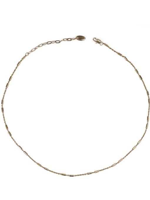 Coffee gold round stick Brass  Freshwater Pearl Geometric Minimalist Necklace