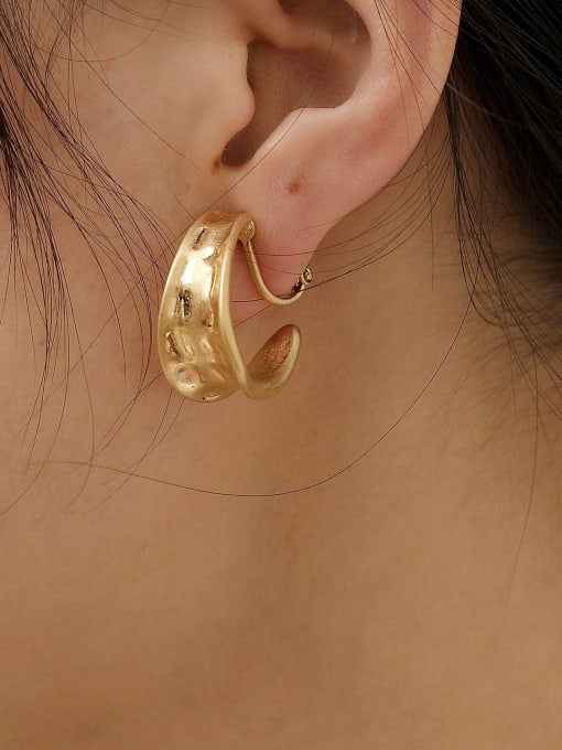 HYACINTH Brass Irregular Vintage Clip Trend Korean Fashion Earring 2