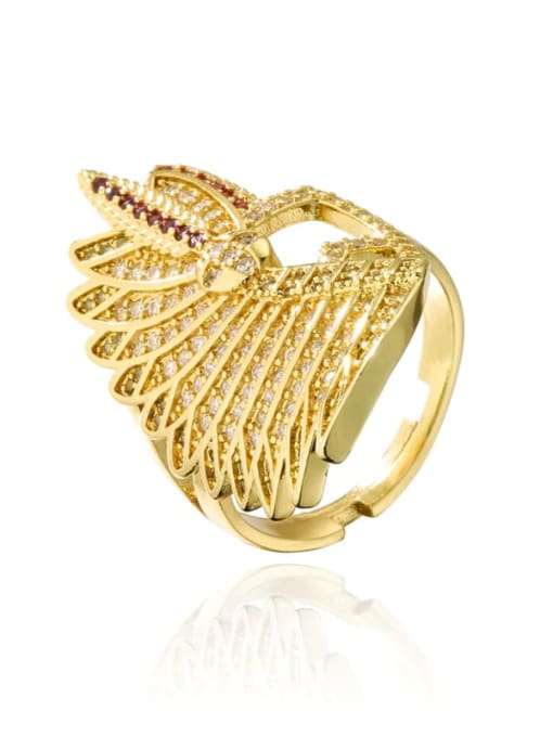 11212 Brass Cubic Zirconia Irregular Luxury Band Ring