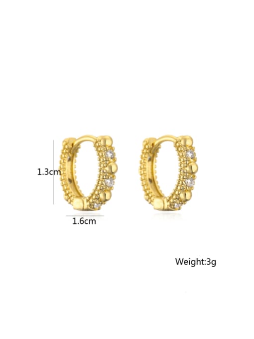 AOG Brass Cubic Zirconia Geometric Vintage Huggie Earring 4