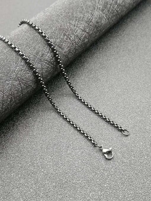 Black 3mm* 60cm chain Stainless steel Cubic Zirconia Trend Pendant