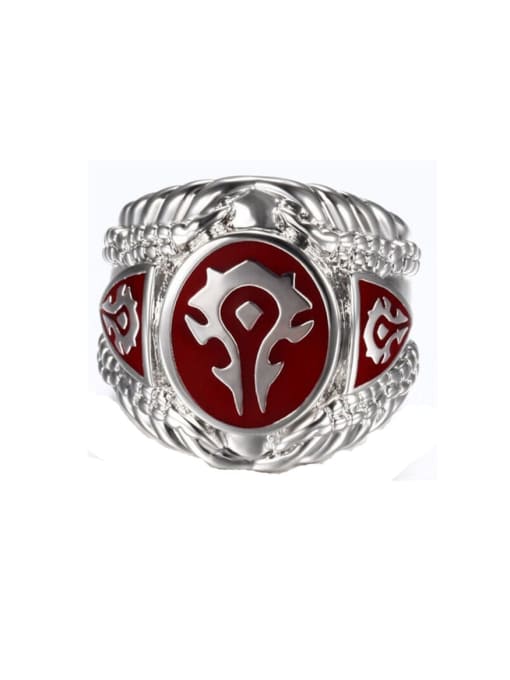 Mr.High Stainless steel Vintage Warcraft logo Band Ring