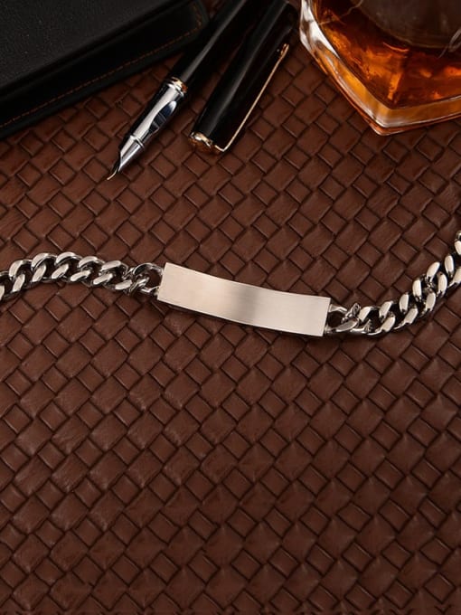 Ke Hong Titanium Minimalist geometry Link Bracelet 4