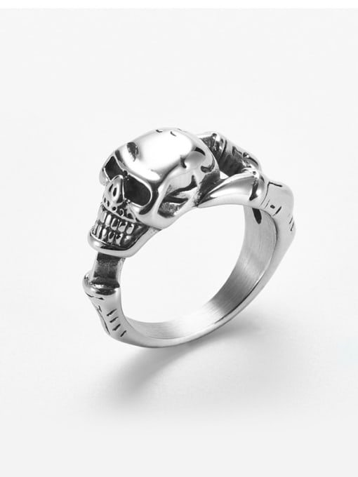 Ke Hong Titanium Skull Vintage Mens Ring 3
