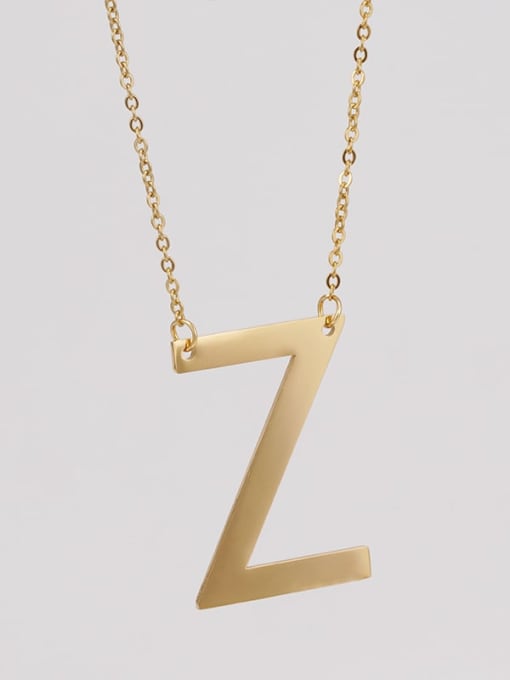 Z Stainless steel Minimalist  Letter Pendant Necklace
