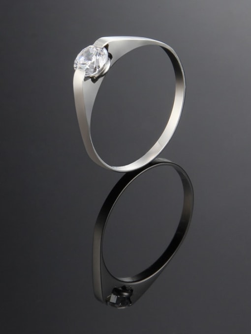 Steel color Titanium Round Minimalist Band Ring